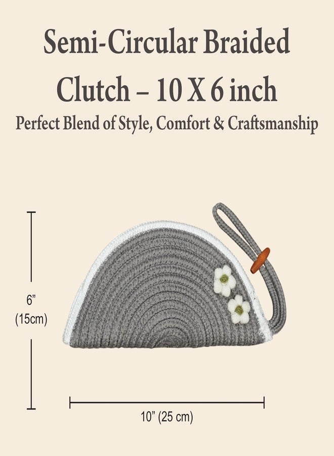 AURKA Gray Women Design Hand Clutch W-10 x H-6 Inch Stylish for Everyday Use Lightweight - Image 5